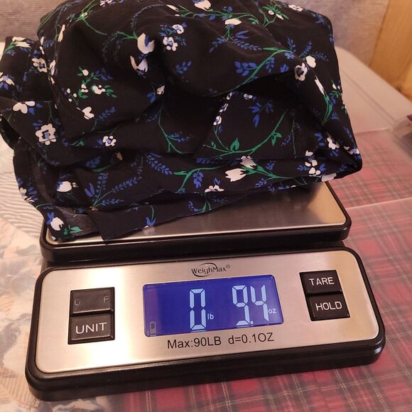 Karl Lagerfeld Blouse Large Floral Navy Balloon Sleeve - Picture 11 of 11